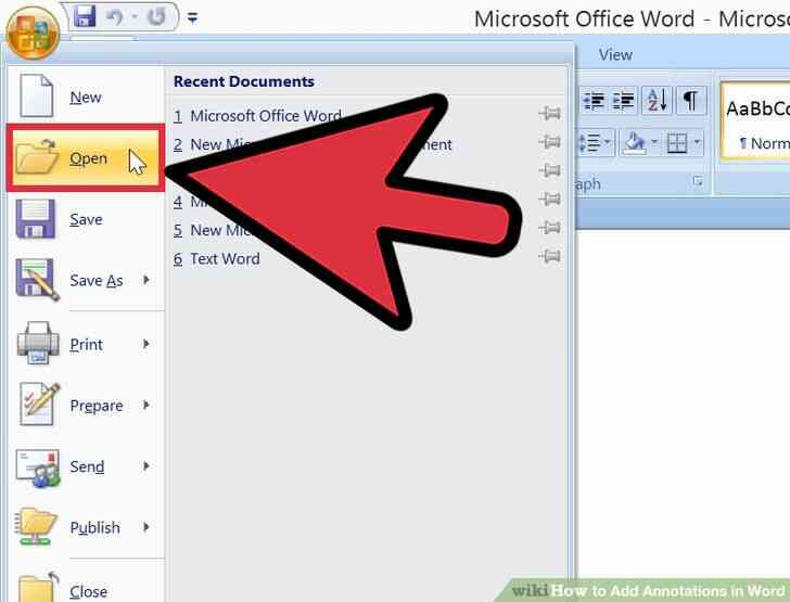 Image intitulée Ajouter des Annotations dans Word Étape 2